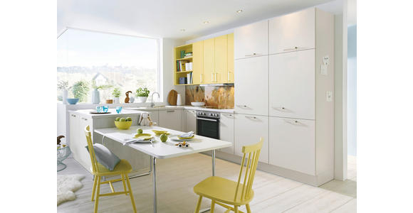 EINBAUKÜCHE   - Gelb/Grau, Design, Holzwerkstoff - Novel