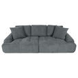 BIGSOFA Flachgewebe Dunkelgrau  - Dunkelgrau/Schwarz, KONVENTIONELL, Kunststoff/Textil (276/95/130cm) - Carryhome