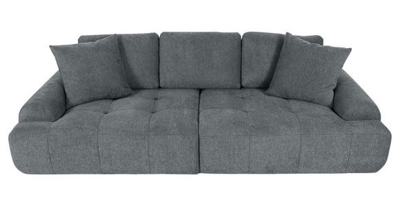 BIGSOFA Flachgewebe Dunkelgrau  - Dunkelgrau/Schwarz, KONVENTIONELL, Kunststoff/Textil (276/95/130cm) - Carryhome