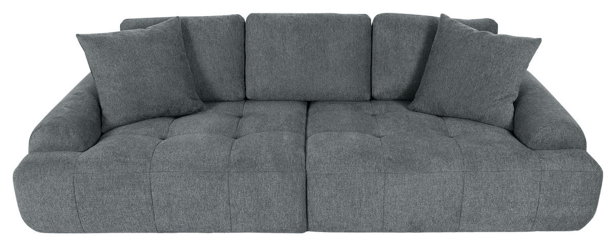 BIGSOFA Flachgewebe Dunkelgrau  - Dunkelgrau/Schwarz, KONVENTIONELL, Kunststoff/Textil (276/95/130cm) - Carryhome