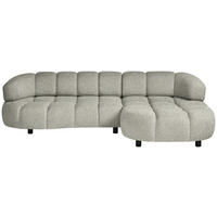 ECKSOFA Hellgrau Webstoff  - Hellgrau/Schwarz, Design, Holz/Textil (284/183cm) - Welnova
