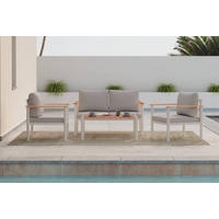 GARTENSET Metall, Kunststoff, Textil  - Beige/Hellgrau, MODERN, Kunststoff/Textil - Ambia Garden