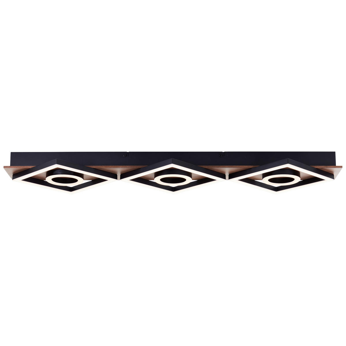 LED-DECKENLEUCHTE    88/6,5/28 cm  - Eiche dunkel/Schwarz, Design, Holz/Kunststoff (88/6,5/28cm) - Brilliant