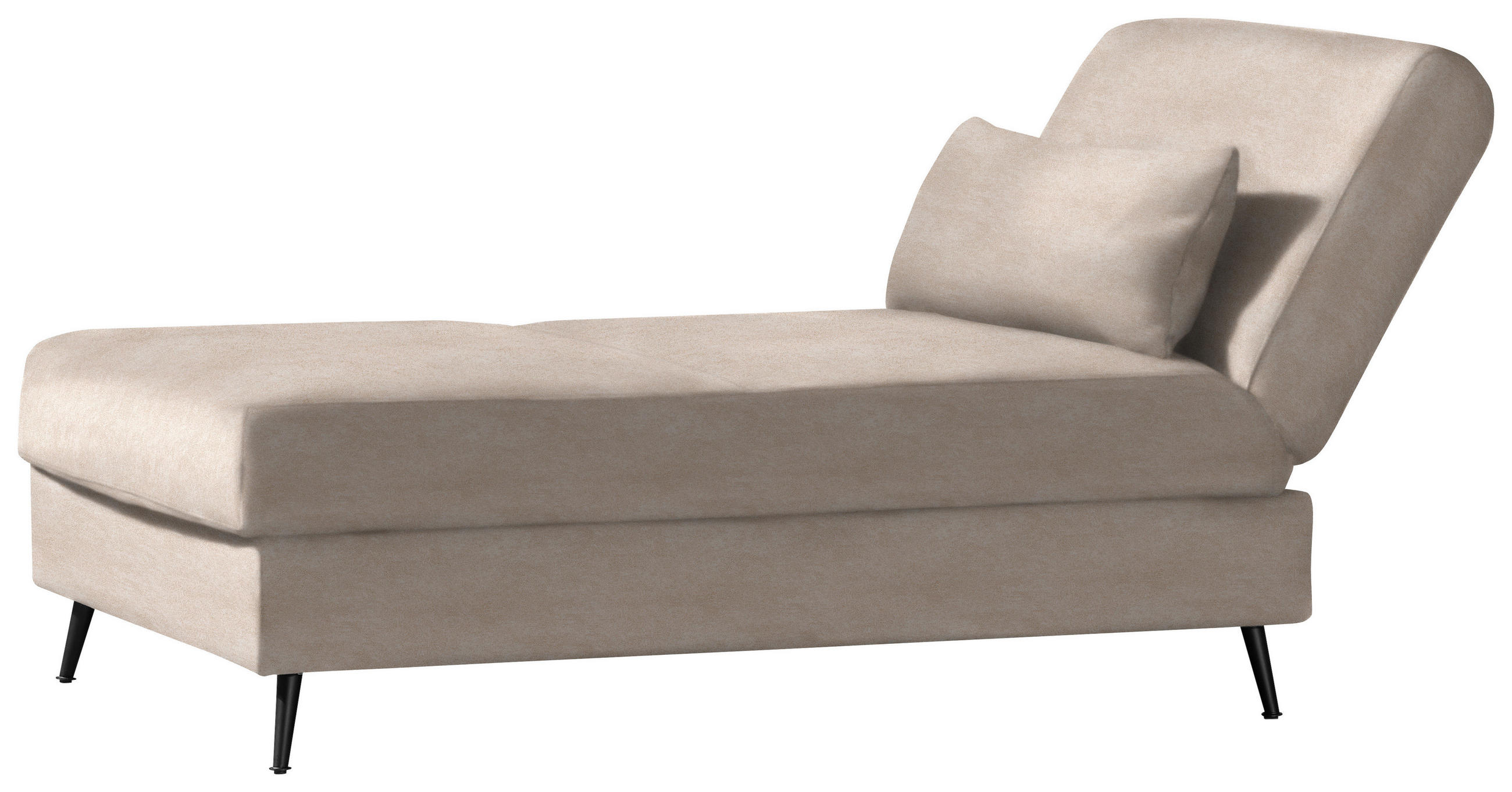 SCHLAFSOFA Flachgewebe Sandfarben  - Sandfarben/Schwarz, Modern, Textil/Metall (205/90/92cm) - Novel