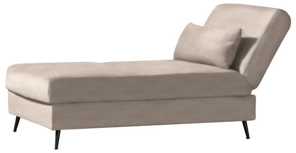SCHLAFSOFA  in Flachgewebe Sandfarben  - Sandfarben/Schwarz, MODERN, Textil/Metall (205/90/92cm) - Novel