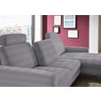 ECKSOFA Anthrazit Cord Rücken echt  - Anthrazit/Schwarz, Design, Textil/Metall (302/178cm) - Carryhome