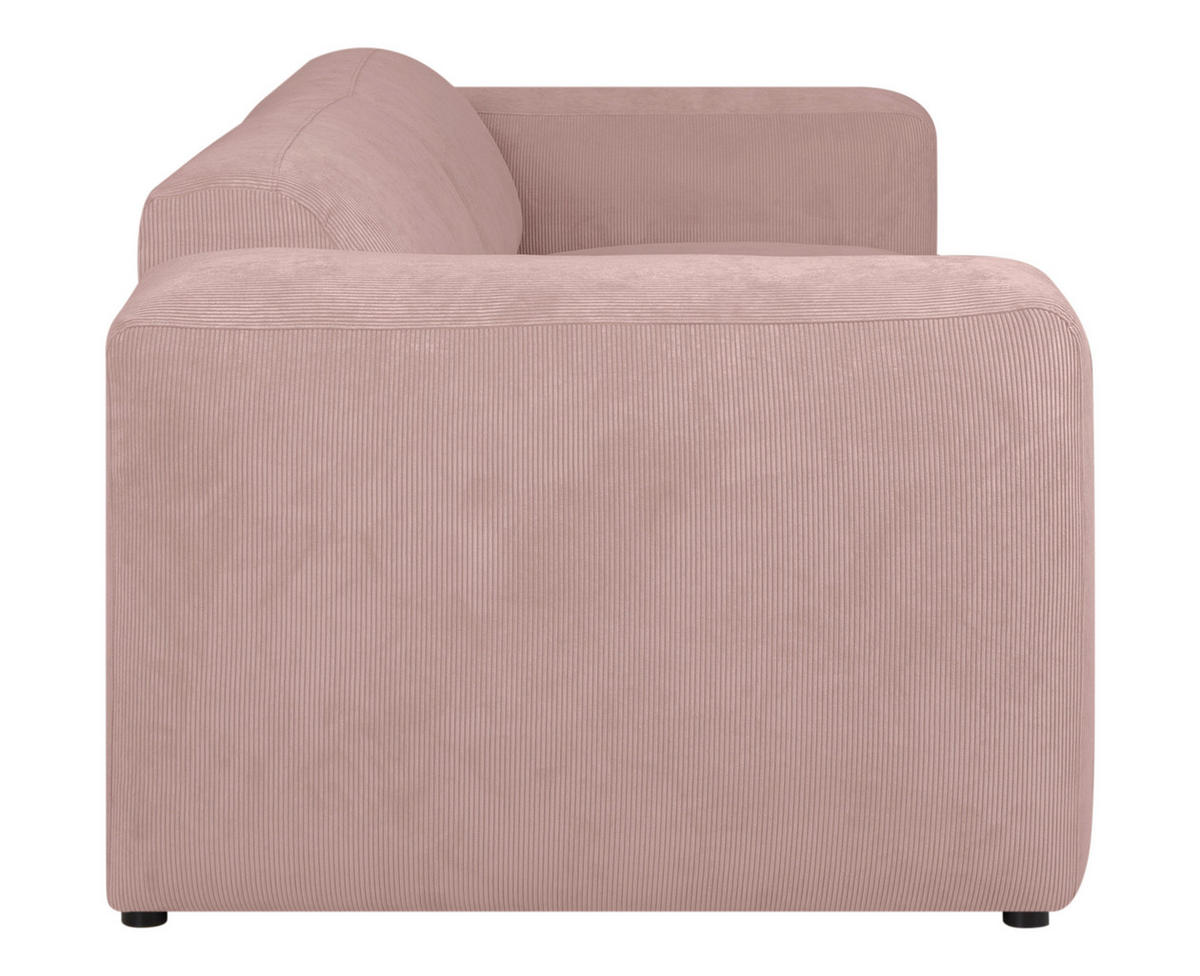 3-SITZER-SOFA in Cord Rosa  - Schwarz/Rosa, Design, Kunststoff/Textil (247/75/104cm) - MID.YOU