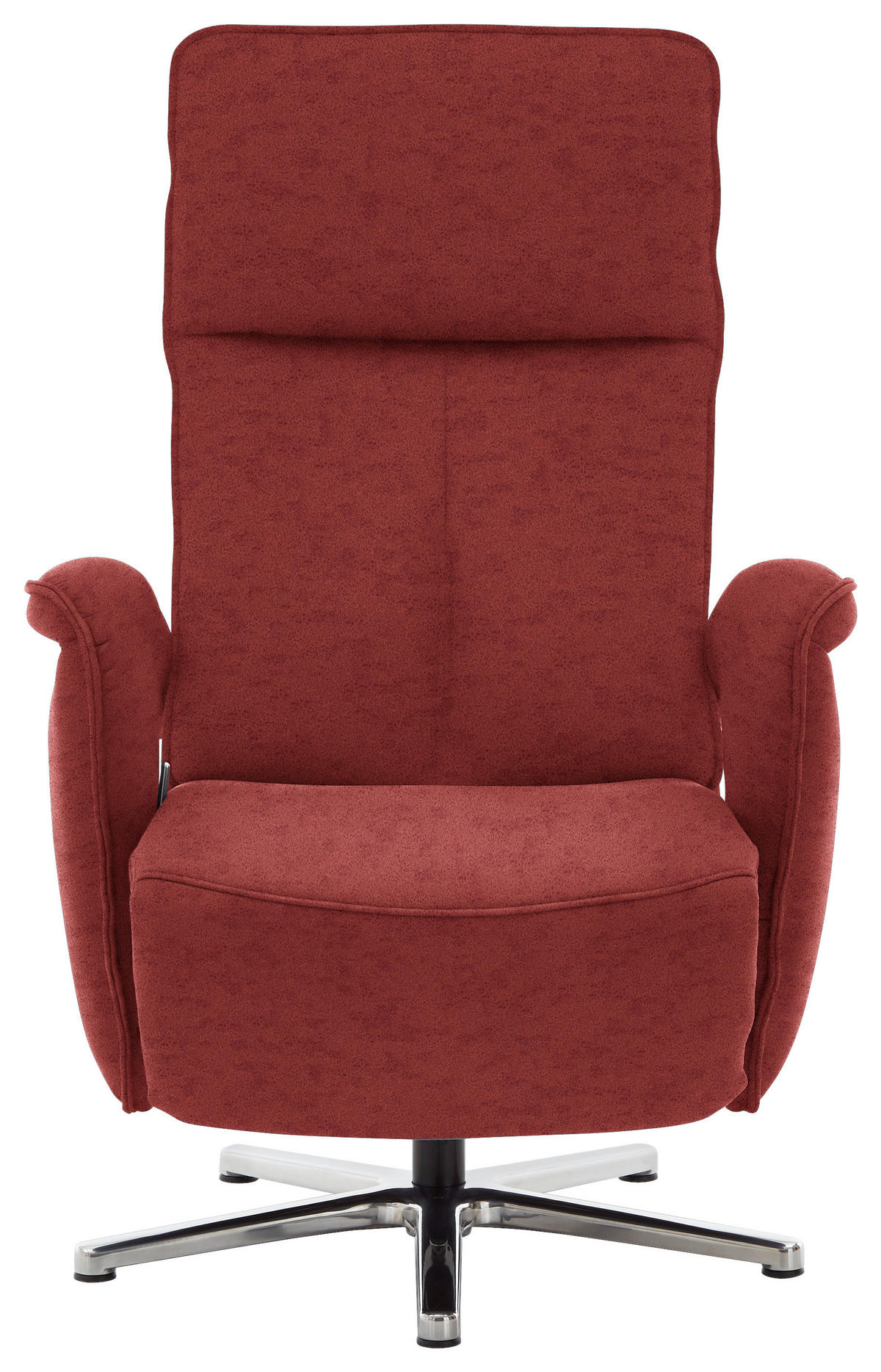 RELAXSESSEL in Textil Rot  - Chromfarben/Rot, Design, Textil/Metall (77/110/87cm) - Valdera