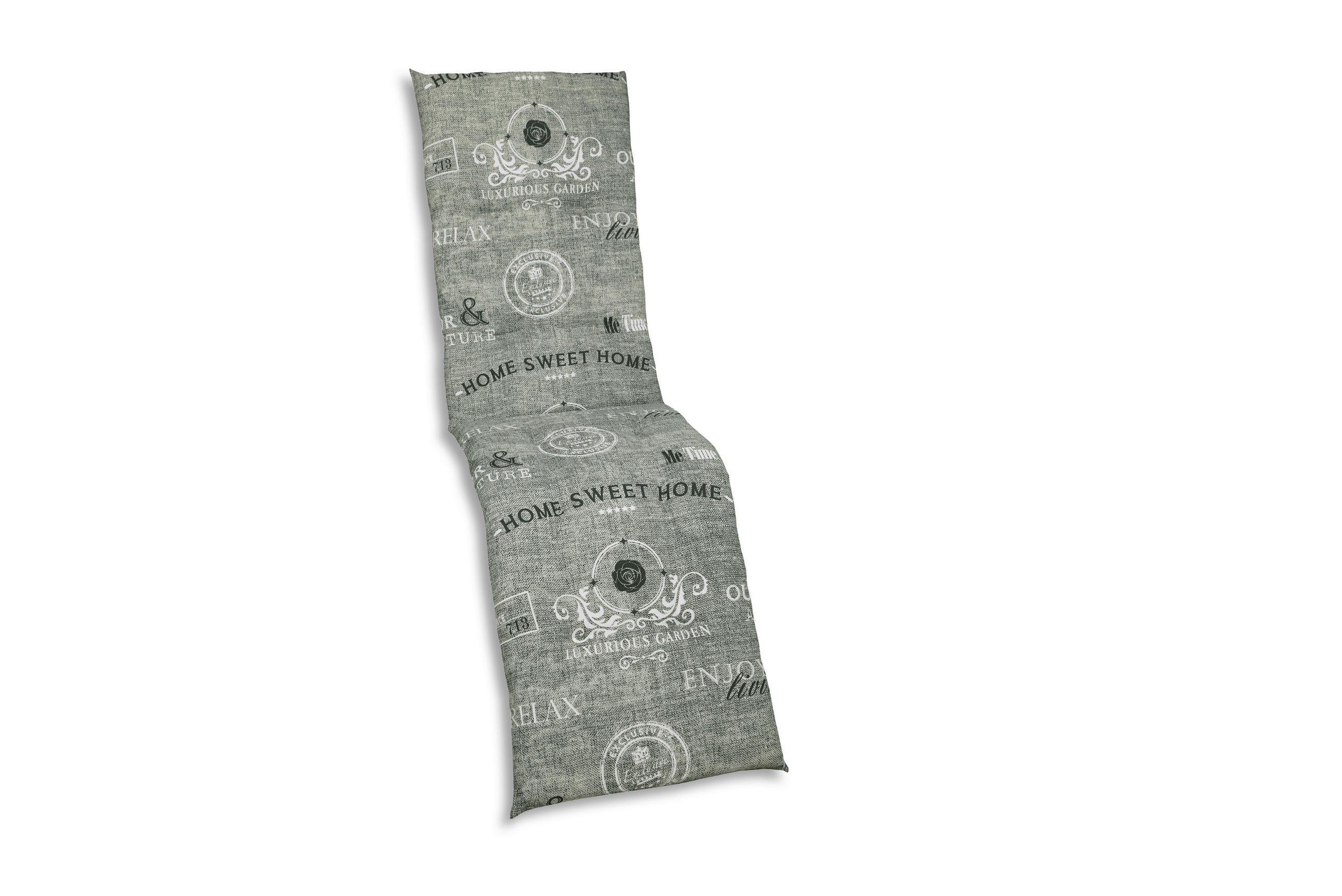RELAXSESSELAUFLAGE Stempel  - Hellgrau/Weiß, KONVENTIONELL, Textil (48/5/168cm)