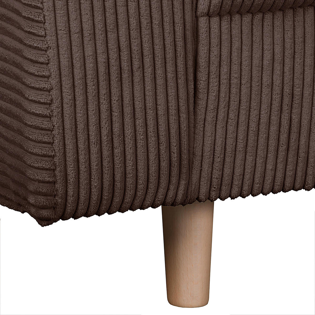 ECKSOFA Ariella Braun Cord  - Naturfarben/Braun, Design, Holz/Textil (231/161cm) - Livetastic