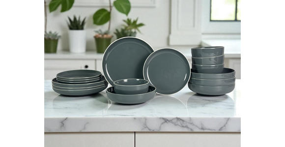 KOMBISERVICE Bastia azzurro 16-teilig  - Blau, Trend, Keramik - Novel