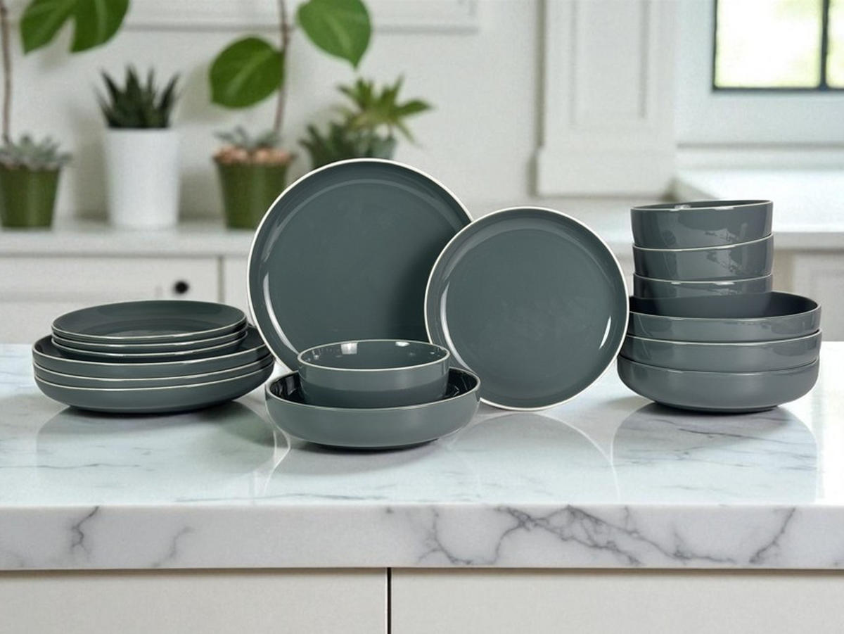 KOMBISERVICE Bastia azzurro 16-teilig  - Blau, Trend, Keramik - Novel