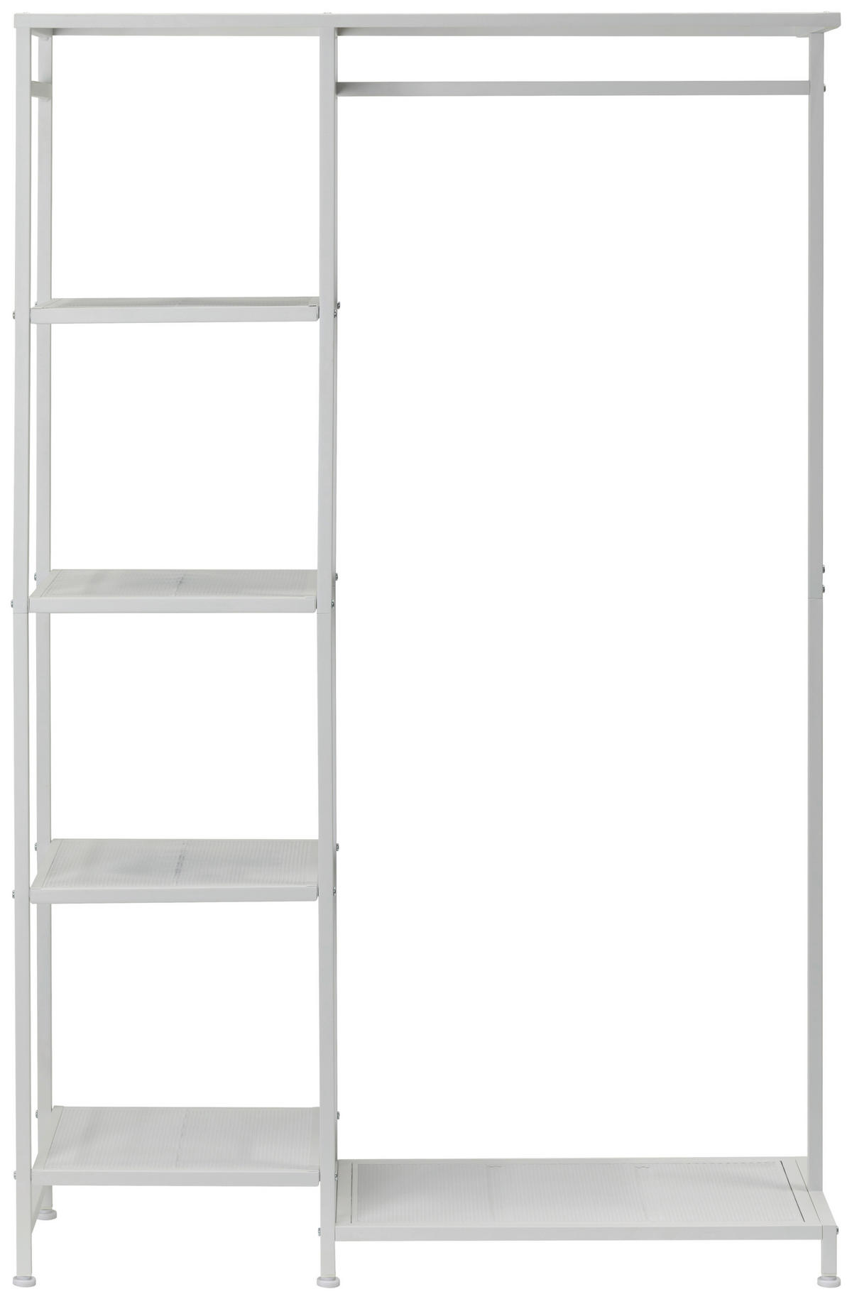 VEŠIAK NA KABÁTY, 100/165/36 cm - biela, Modern, kov (100/165/36cm) - PBJ