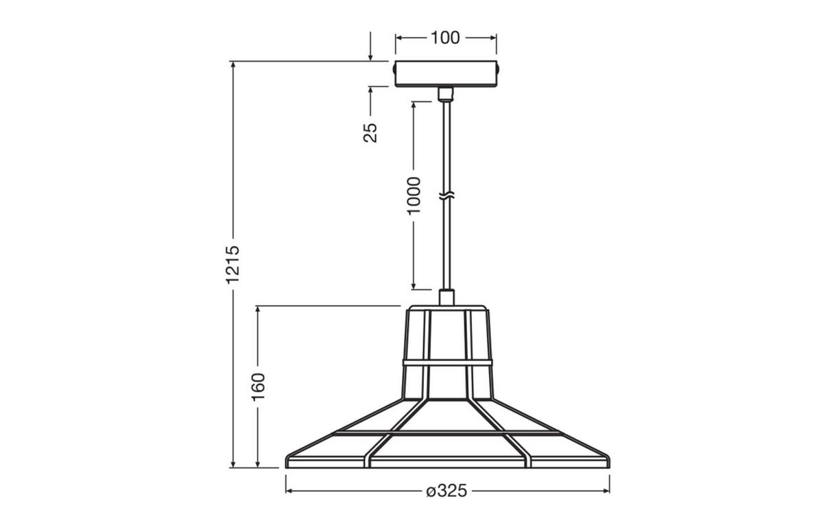 PENDELLEUCHTE 32,5/121,5 cm   - Dunkelgrau, KONVENTIONELL, Stein/Metall (32,5/121,5cm) - Ledvance