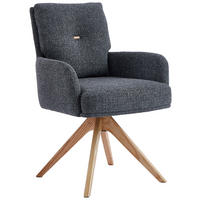 ARMLEHNSTUHL  in Webstoff  - Eichefarben/Anthrazit, Design, Holz/Textil (60,5/88/67cm) - Novel
