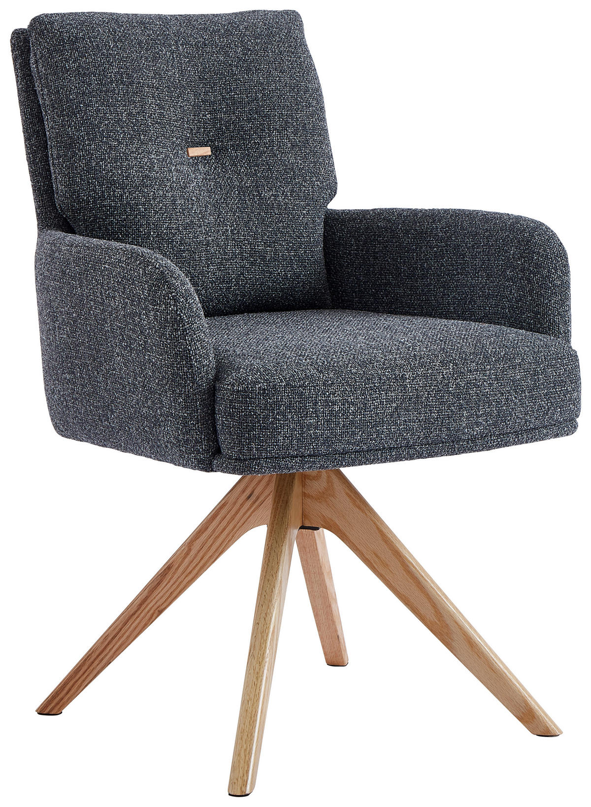 ARMLEHNSTUHL  in Webstoff  - Eichefarben/Anthrazit, Design, Holz/Textil (60,5/88/67cm) - Novel