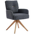ARMLEHNSTUHL  Stoffauswahl, Typenauswahl, Sitzfläche 360° drehbar, Gestellauswahl, automatische Rückholfunktion Webstoff  - Eichefarben/Anthrazit, Design, Holz/Textil (60,5/88/67cm) - Novel