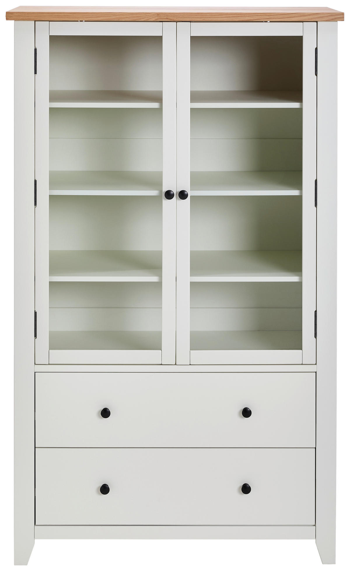 VITRINA 100/165/43 cm   - bijela/srebrne boje, Lifestyle, staklo/drvni materijal (100/165/43cm) - MID.YOU