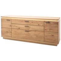 ŠIROKÁ KOMODA, trámový dub, dub bianco, 210/84/44 cm - šedá/dub bianco, Design, kov/dřevo (210/84/44cm) - Linea Natura