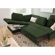 ECKSOFA in Flachgewebe Olivgrün  233/288 cm  - Schwarz/Olivgrün, Natur, Textil/Metall (233/288cm) - Valnatura
