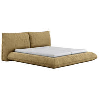POLSTERBETT 200/200 cm,  in Goldbraun,  - Goldbraun/Schwarz, Design, Textil/Metall (200/200cm) - Belluti