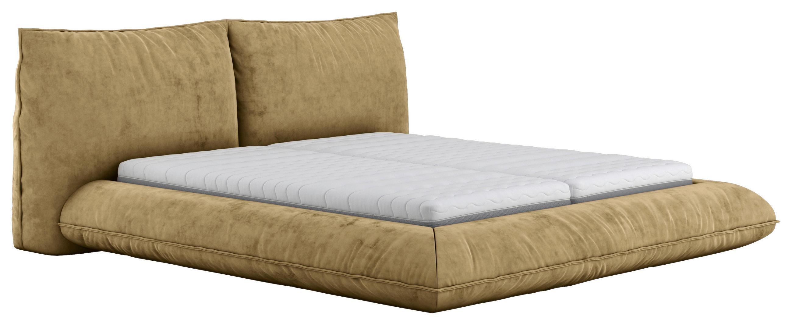 Belluti Polsterbett Fluffy Goldbraun 180x200 cm