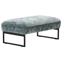 HOCKERBANK in Textil Graublau  - Graublau/Anthrazit, Design, Textil/Metall (108/46/64cm) - Joop!