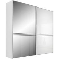 SCHWEBETÜRENSCHRANK 2-türig Weiß  - Chromfarben/Weiß, Design, Glas/Holzwerkstoff (188/222/68cm) - Moderano