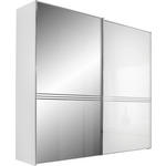 SCHWEBETÜRENSCHRANK 2-türig Weiß  - Chromfarben/Weiß, Design, Glas/Holzwerkstoff (188/222/68cm) - Moderano