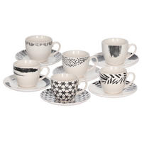 SET ZA ČAJ  IRIS ZENITH       - črna/bela, Basics, keramika (36/17.5/9cm) - Tognana