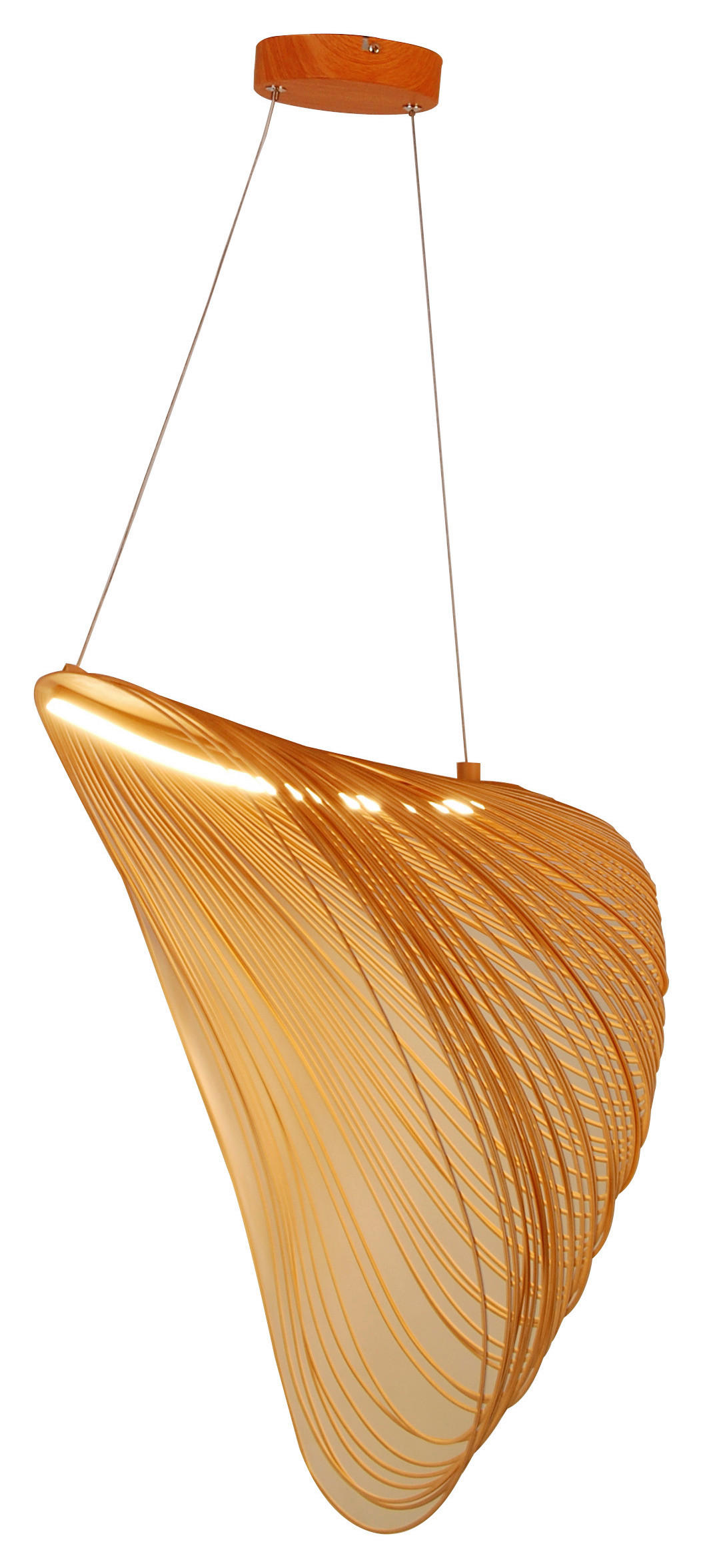 Novel Led-Hängeleuchte Natur, Eiche 38x163.5x60 cm