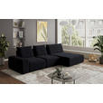 ECKSOFA in Velours Anthrazit  - Anthrazit/Schwarz, Design, Kunststoff/Textil (342/174cm) - Xora