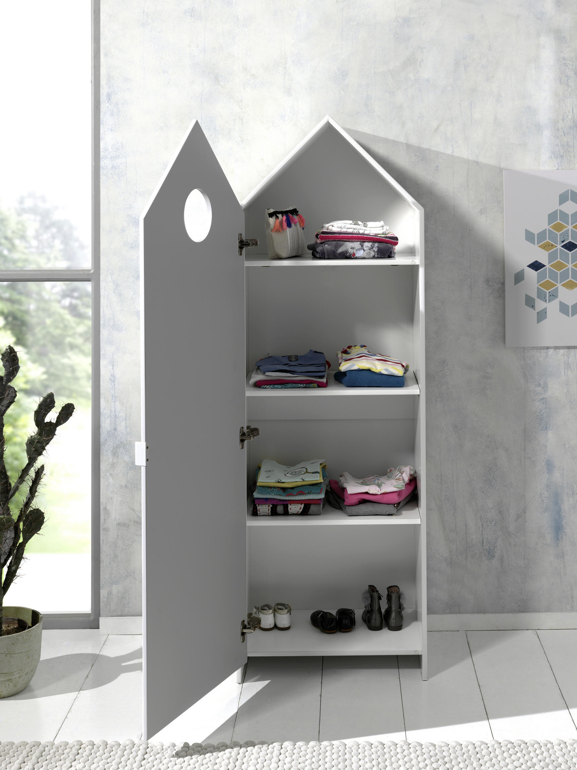 KINDERKLEIDERSCHRANK Weiß, Mintgrün - Weiß/Mintgrün, MODERN, Holzwerkstoff (57,6/171,3/37cm) - MID.YOU