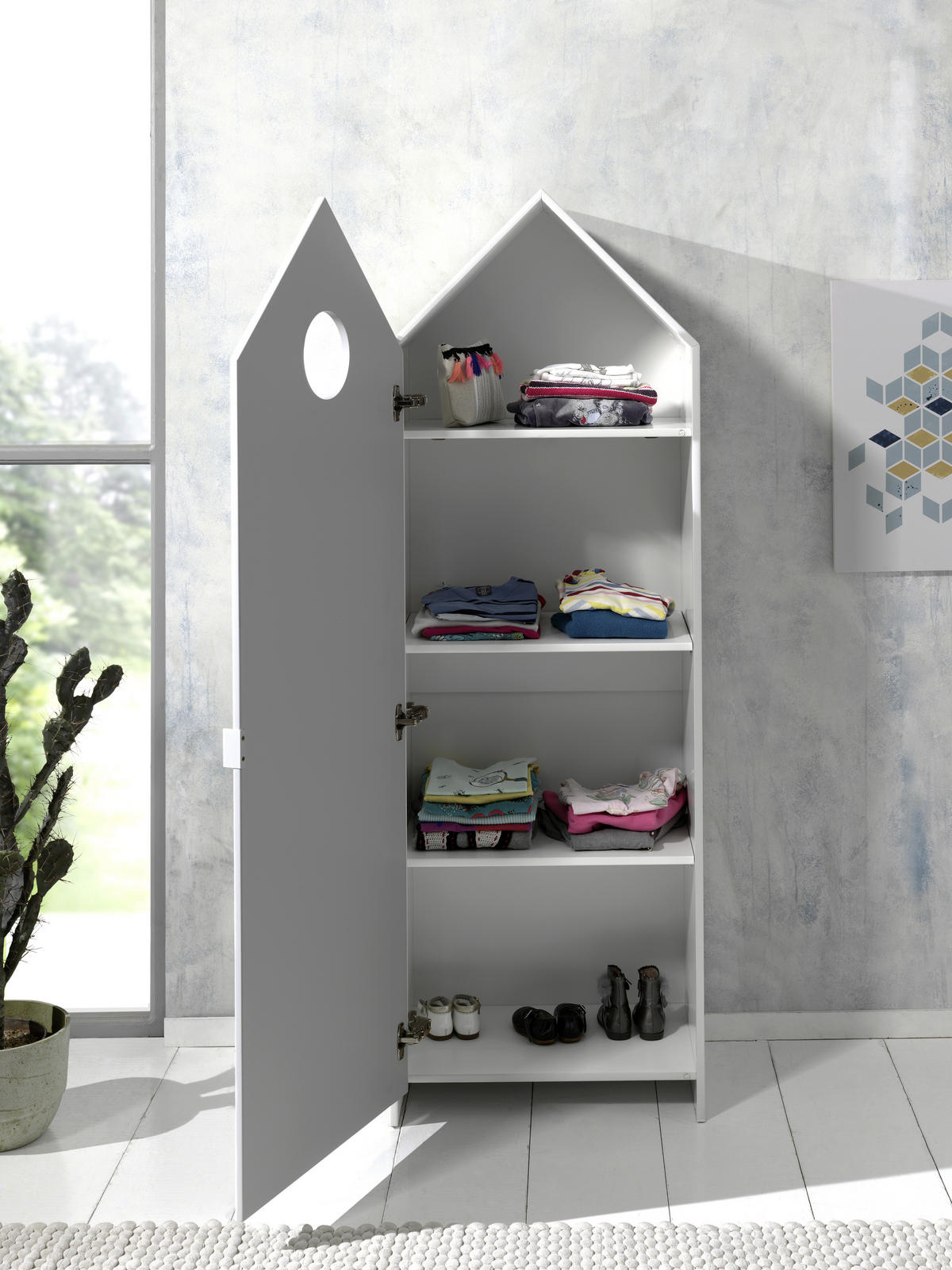  KINDERKLEIDERSCHRANK Weiß, Mintgrün  - Weiß/Mintgrün, MODERN, Holzwerkstoff (57,6/171,3/37cm) - MID.YOU
