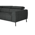 ECKSOFA in Webstoff Anthrazit  205/280 cm  - Anthrazit/Schwarz, Design, Textil/Metall (205/280cm) - Xora