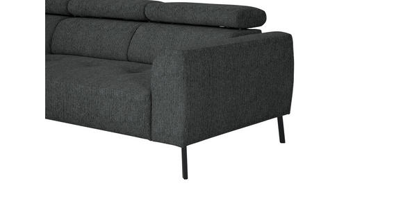 ECKSOFA in Webstoff Anthrazit 205/280 cm - Anthrazit/Schwarz, Design, Textil/Metall (205/280cm) - Xora