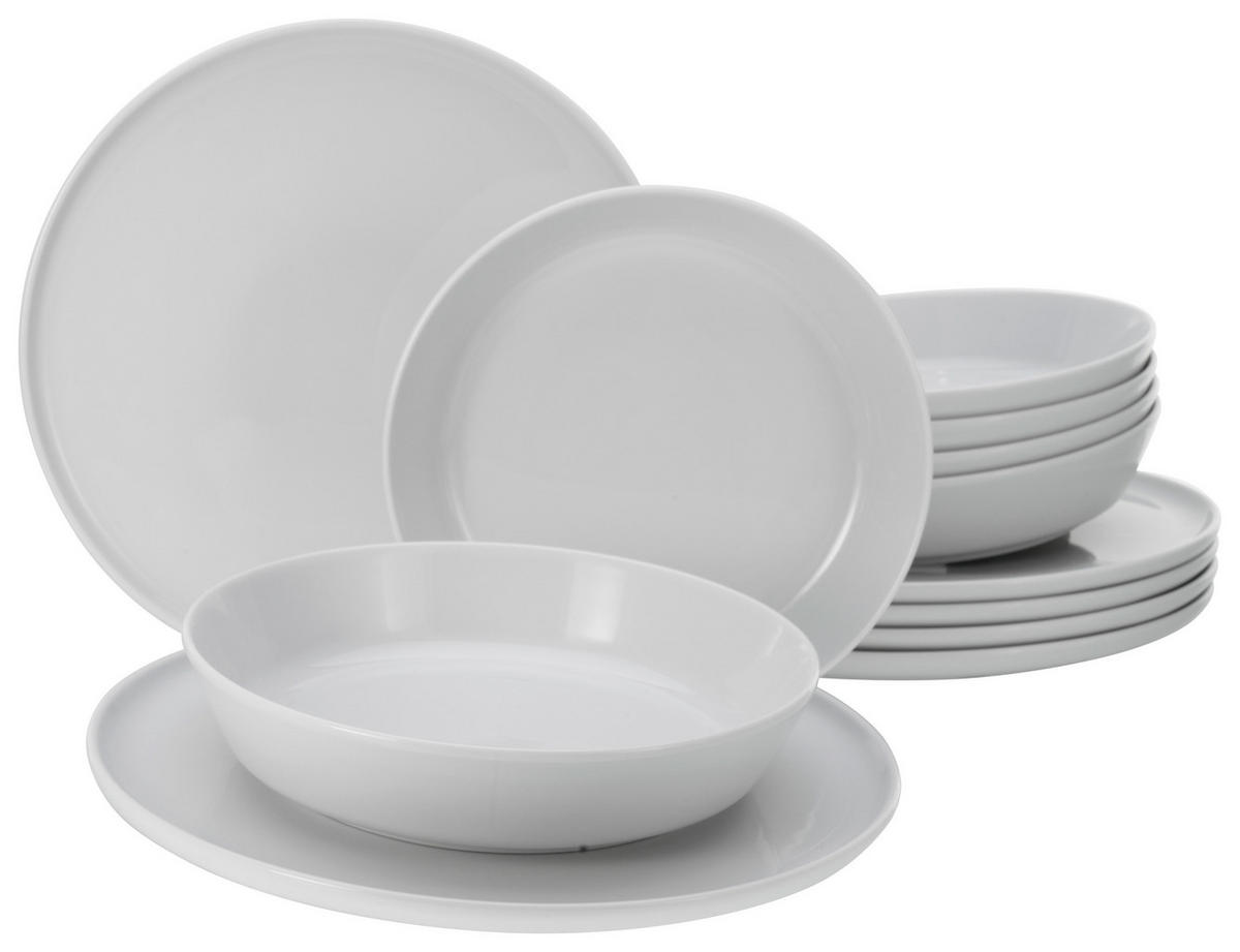 JÍDELNÍ SOUPRAVA, porcelán - bílá, Basics, keramika - Creatable