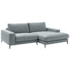 ECKSOFA in Velours Hellgrau  - Hellgrau/Schwarz, Design, Textil/Metall (253/177cm) - Dieter Knoll