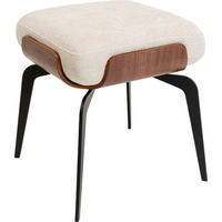 HOCKER Webstoff Buche Braun, Creme, Schwarz  - Creme/Schwarz, Design, Holz/Textil (45/50/45cm) - Kare-Design