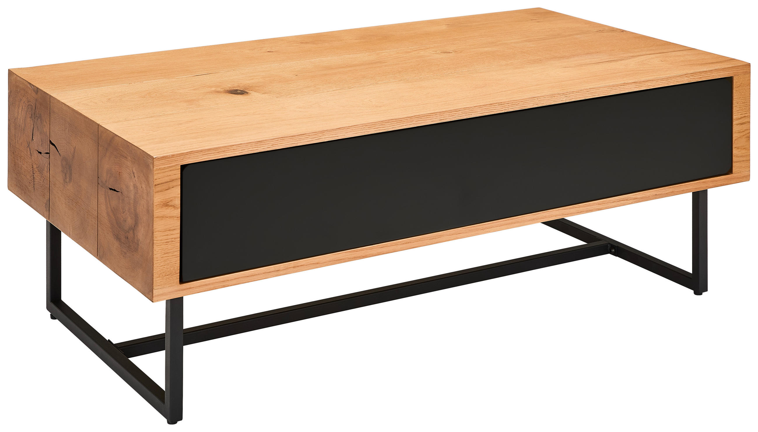 DOHÁNYZÓASZTAL fa, fém, faalapú anyag 110/60/40 cm   - natúr színű/fekete, Design, faalapú anyag/fa (110/60/40cm) - MID.YOU