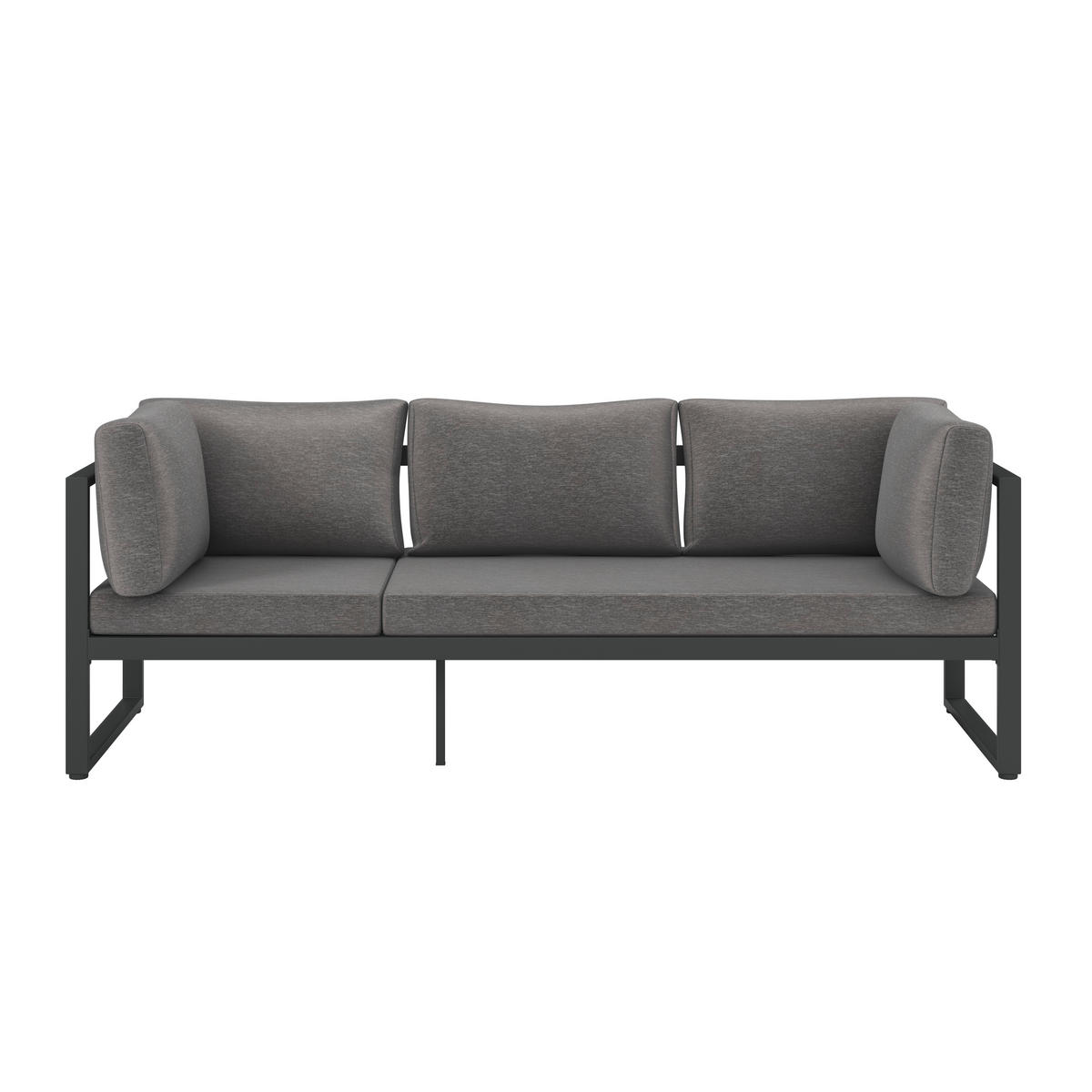 JEDÁLENSKÁ TERASOVÁ SÚPRAVA 4-dielne, kov, sklo, textil - sivá/antracitová, Modern, kov/textil (213/67/70cm) - Ambia Garden