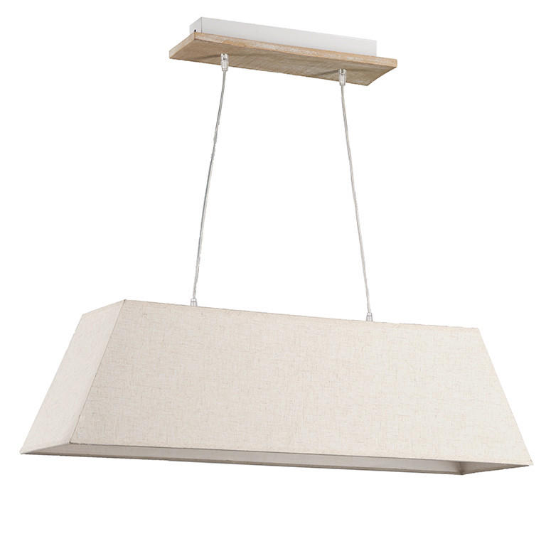XXXLutz Hängeleuchte Weiß, Beige 25x110x90 cm