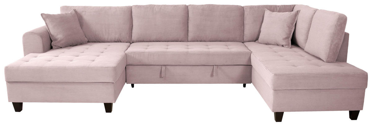 WOHNLANDSCHAFT MORITZ Rosa Cord  - Rosa, Trend, Textil (155/324/178cm) - P & B