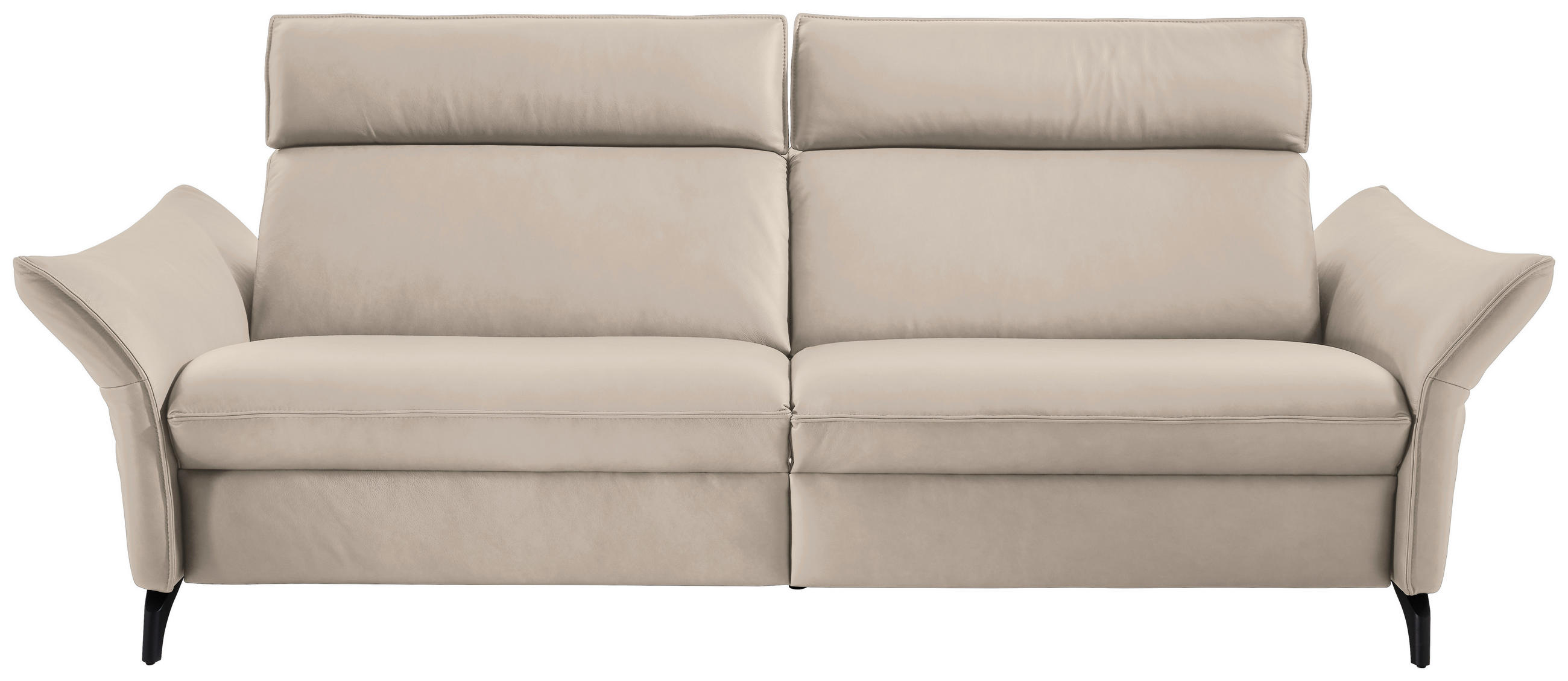3-SITZER-SOFA Echtleder Creme  - Anthrazit/Creme, Design, Leder/Metall (224/94/95cm) - Himolla