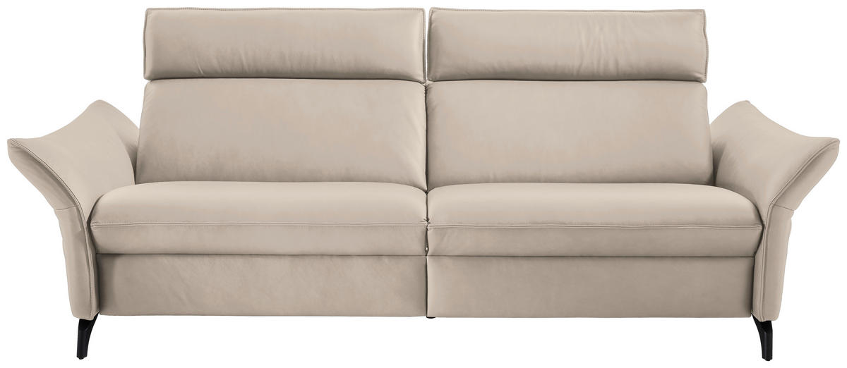 3-SITZER-SOFA  in Echtleder Creme  - Anthrazit/Creme, Design, Leder/Metall (224/94/95cm) - Himolla
