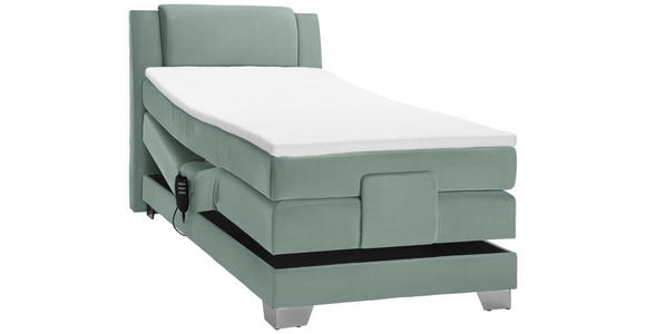 BOXSPRINGBETT 100/200 cm in Petrol - Silberfarben/Petrol, KONVENTIONELL, Kunststoff/Textil (100/200cm) - Esposa