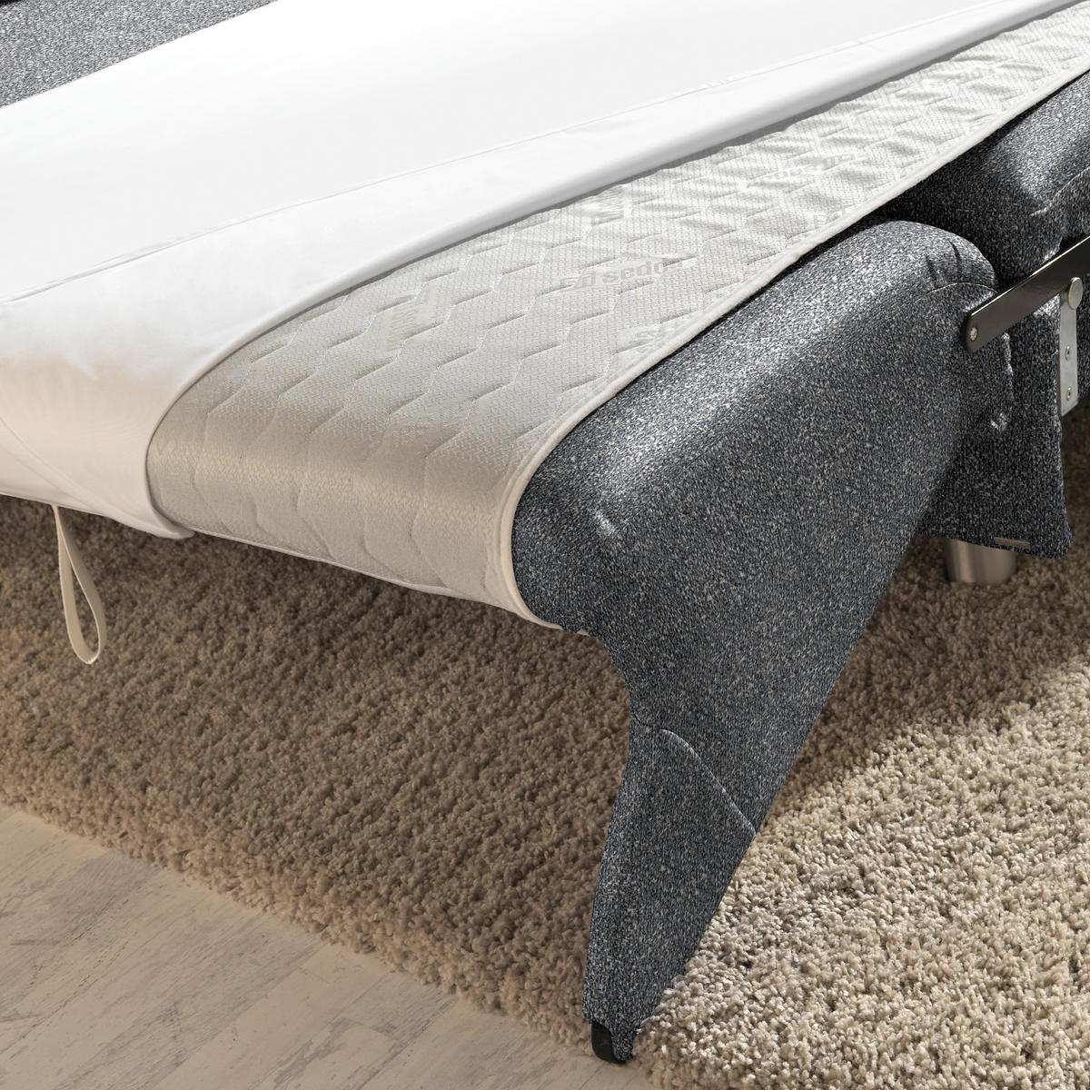 ECKSOFA  in Mikrovelours Grau  208/227 cm  - Alufarben/Grau, KONVENTIONELL, Textil/Metall (208/227cm) - Sedda