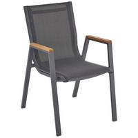 STAPELSESSEL in Holz, Metall, Textil Anthrazit  - Anthrazit/Naturfarben, MODERN, Holz/Textil (55/64,5/88,5cm) - Ambia Garden