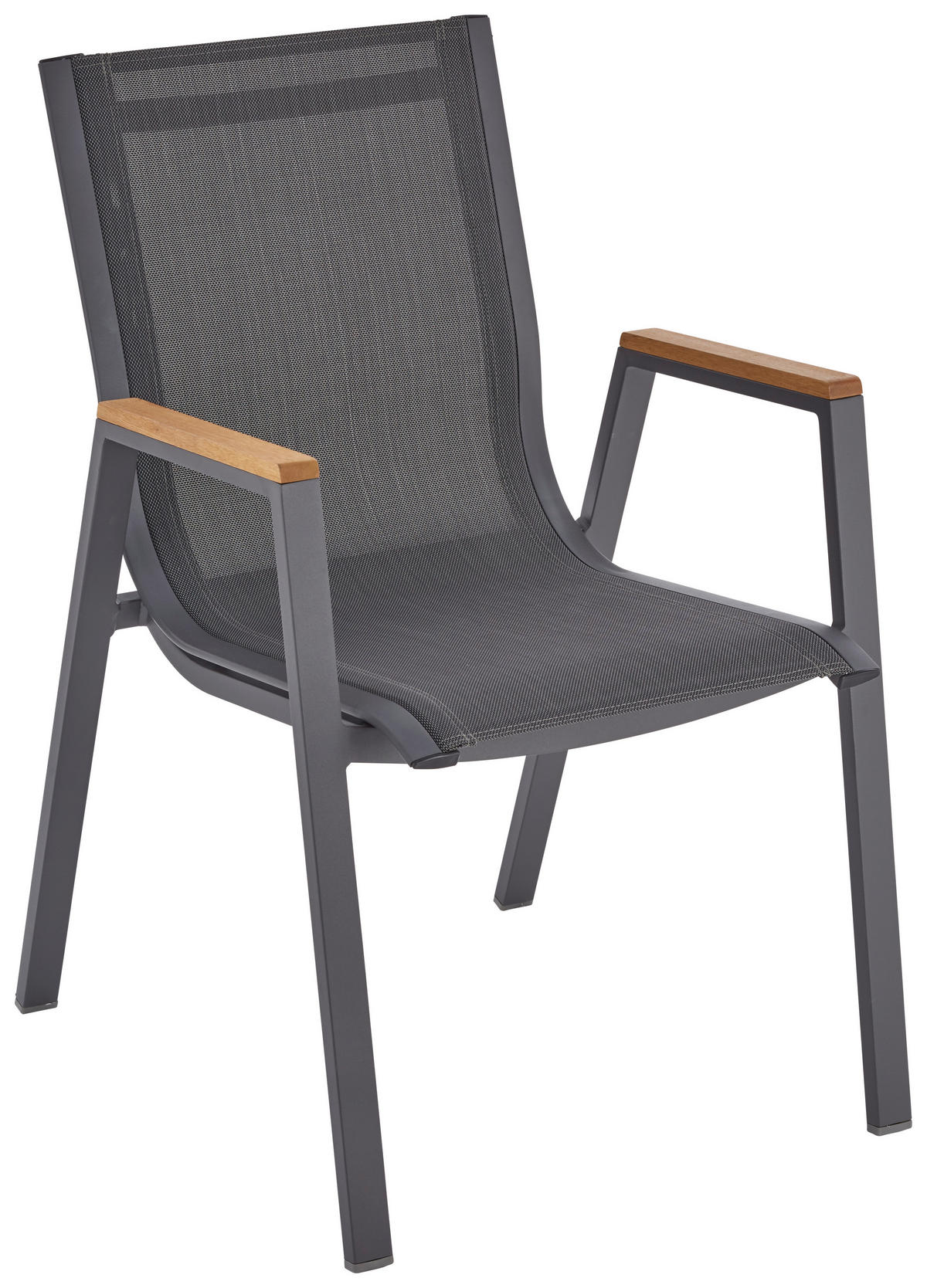 STAPELSESSEL in Holz, Metall, Textil Anthrazit  - Anthrazit/Naturfarben, MODERN, Holz/Textil (55/64,5/88,5cm) - Ambia Garden