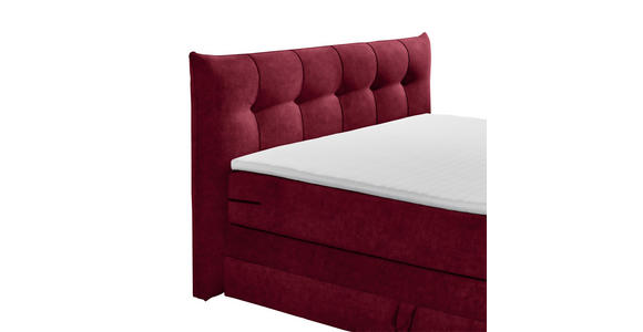 BOXSPRINGBETT 180/200 cm  in Weinrot  - Weinrot/Schwarz, KONVENTIONELL, Kunststoff/Textil (180/200cm) - Esposa